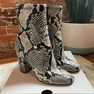 Snake skin ankle boots